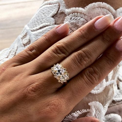 Pierścionek złoty z cyrkoniami