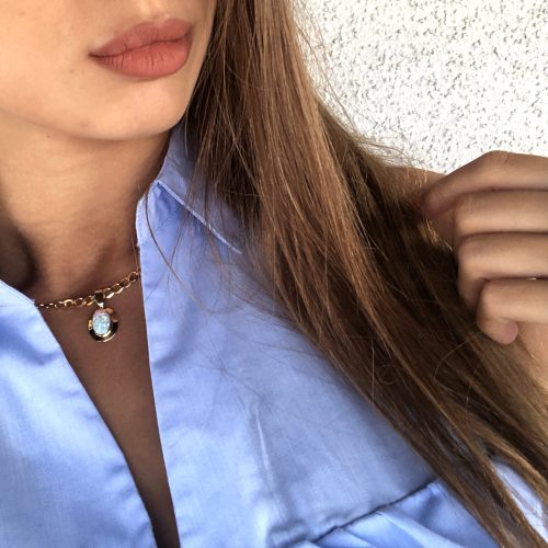 Zawieszka złota z opalem