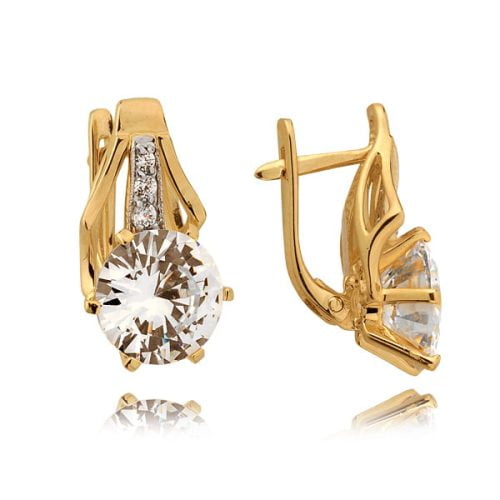 Kolczyki złote z cyrkoniami