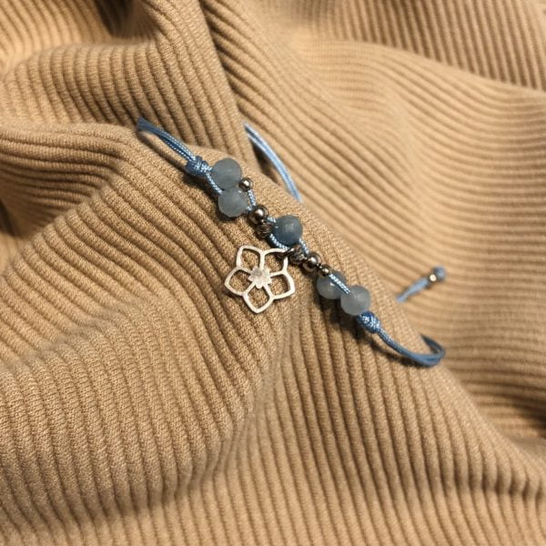 bransoletka na sznurku srebrna