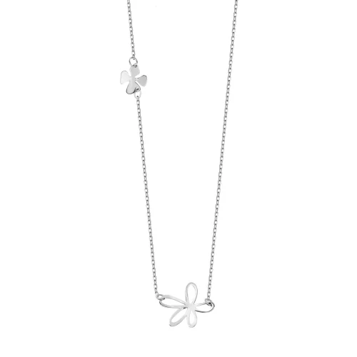 Naszyjnik srebrny - kwiaty