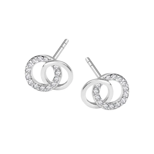 Kolczyki srebrne z cyrkoniami - koła
