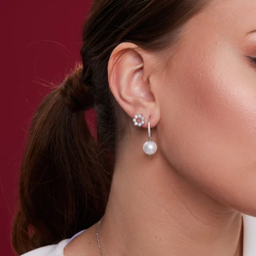 Kolczyki srebrne z perłami