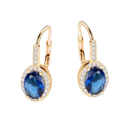 Kolczyki srebrne pozłacane z cyrkoniami