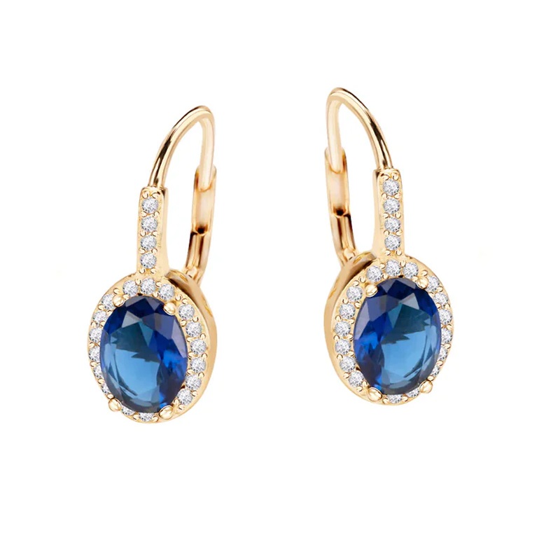 Kolczyki srebrne pozłacane z cyrkoniami