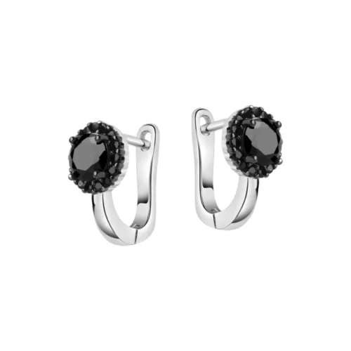 Kolczyki srebrne z czarnymi cyrkoniami
