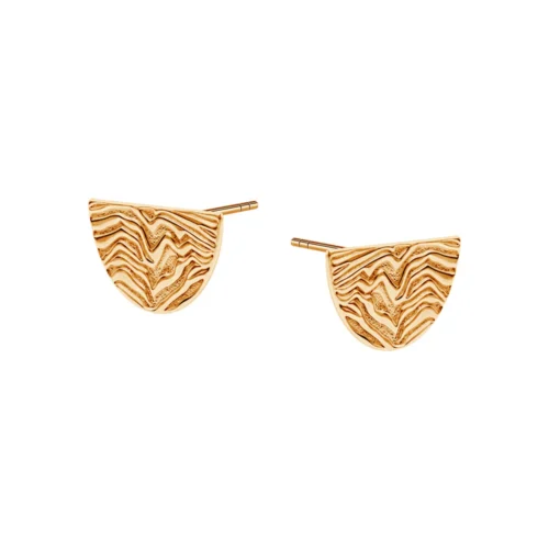 Kolczyki srebrne pozłacane - półokrągłe