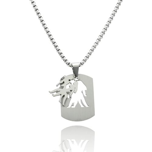 Naszyjnik męski ze stali - bliźniak