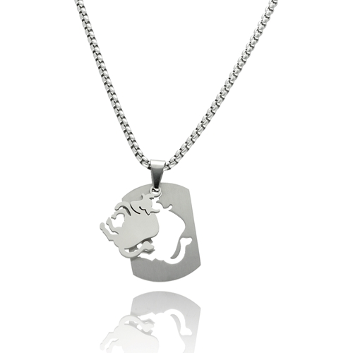 Naszyjnik męski ze stali - byk