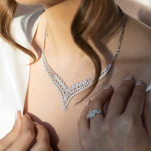 Komplet srebrnej biżuterii z cyrkoniami