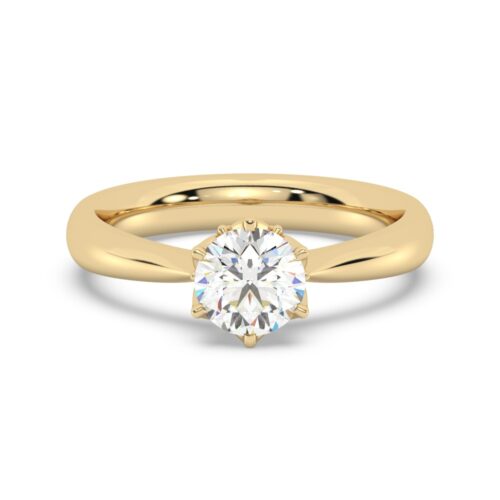 Pierścionek z brylantem laboratoryjnym