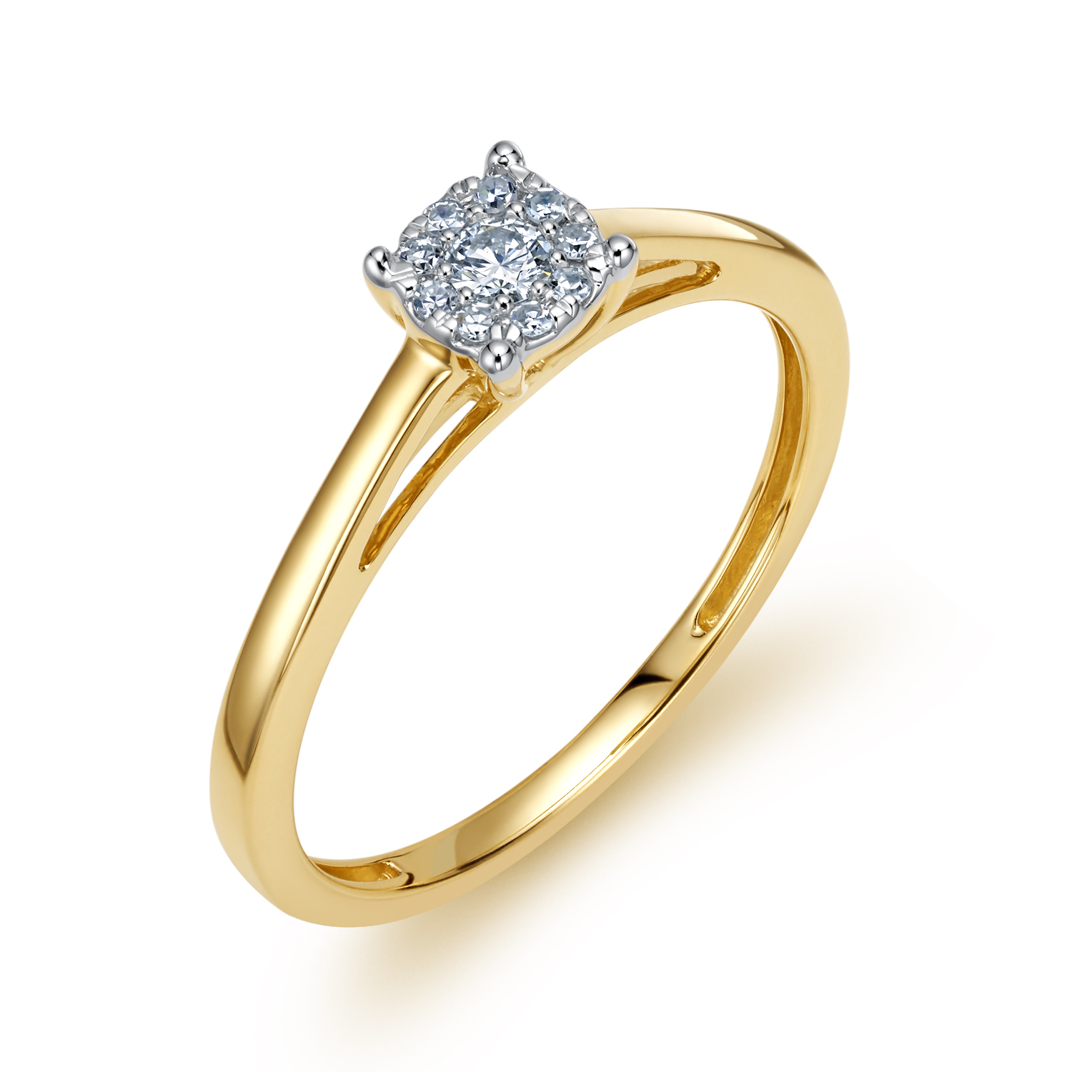 Złoty pierścionek z diamentami