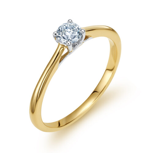 Pierścionek złoty z brylantem