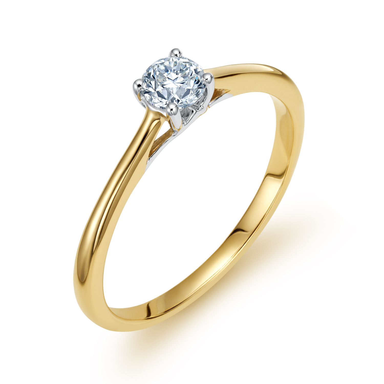 Pierścionek złoty z brylantem