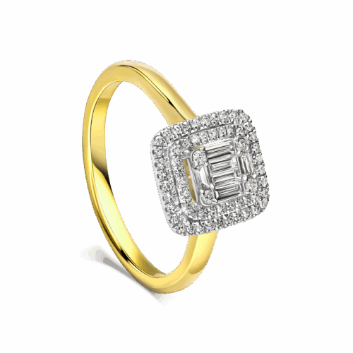 Zachwycający pierścionek złoty z brylantami