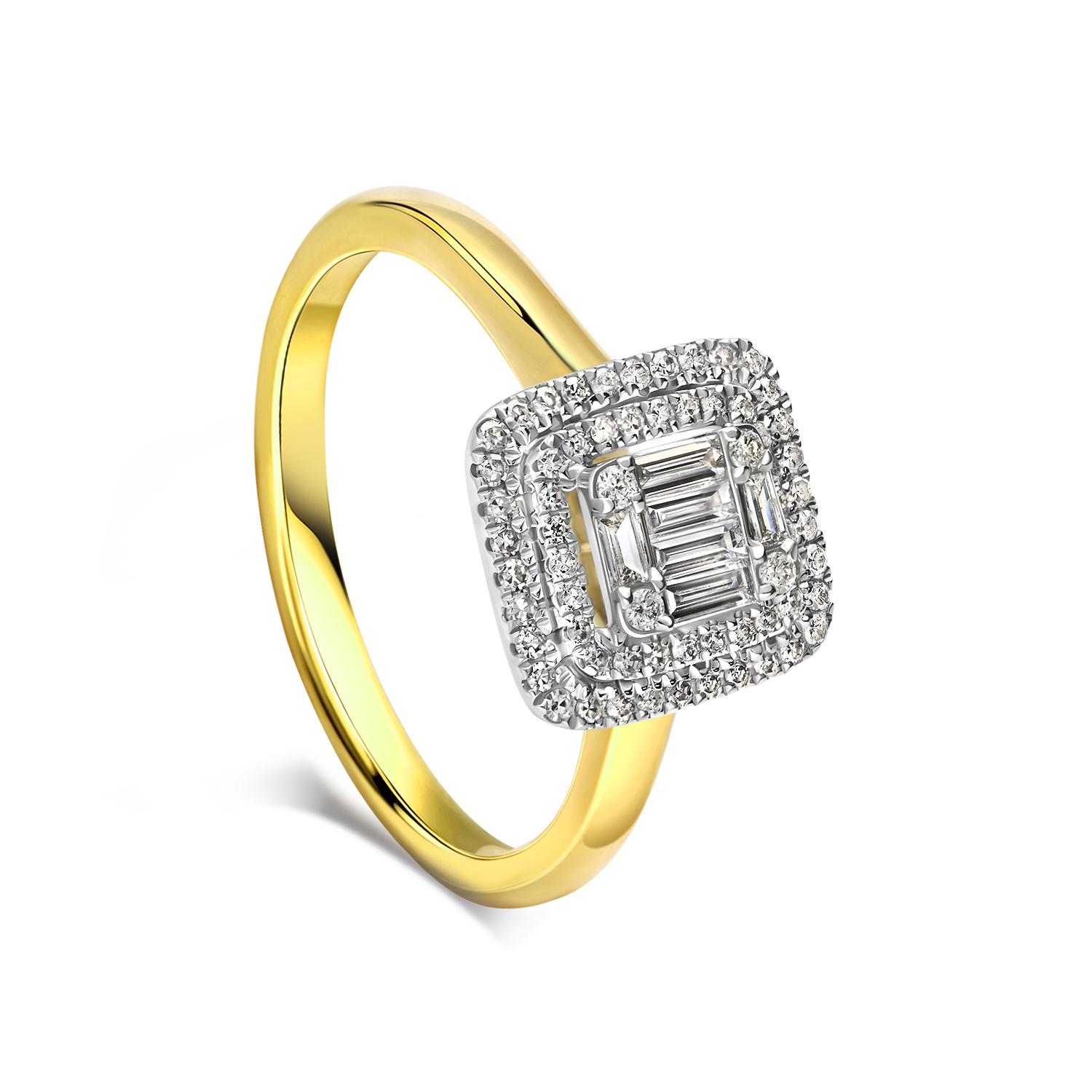 Zachwycający pierścionek złoty z brylantami