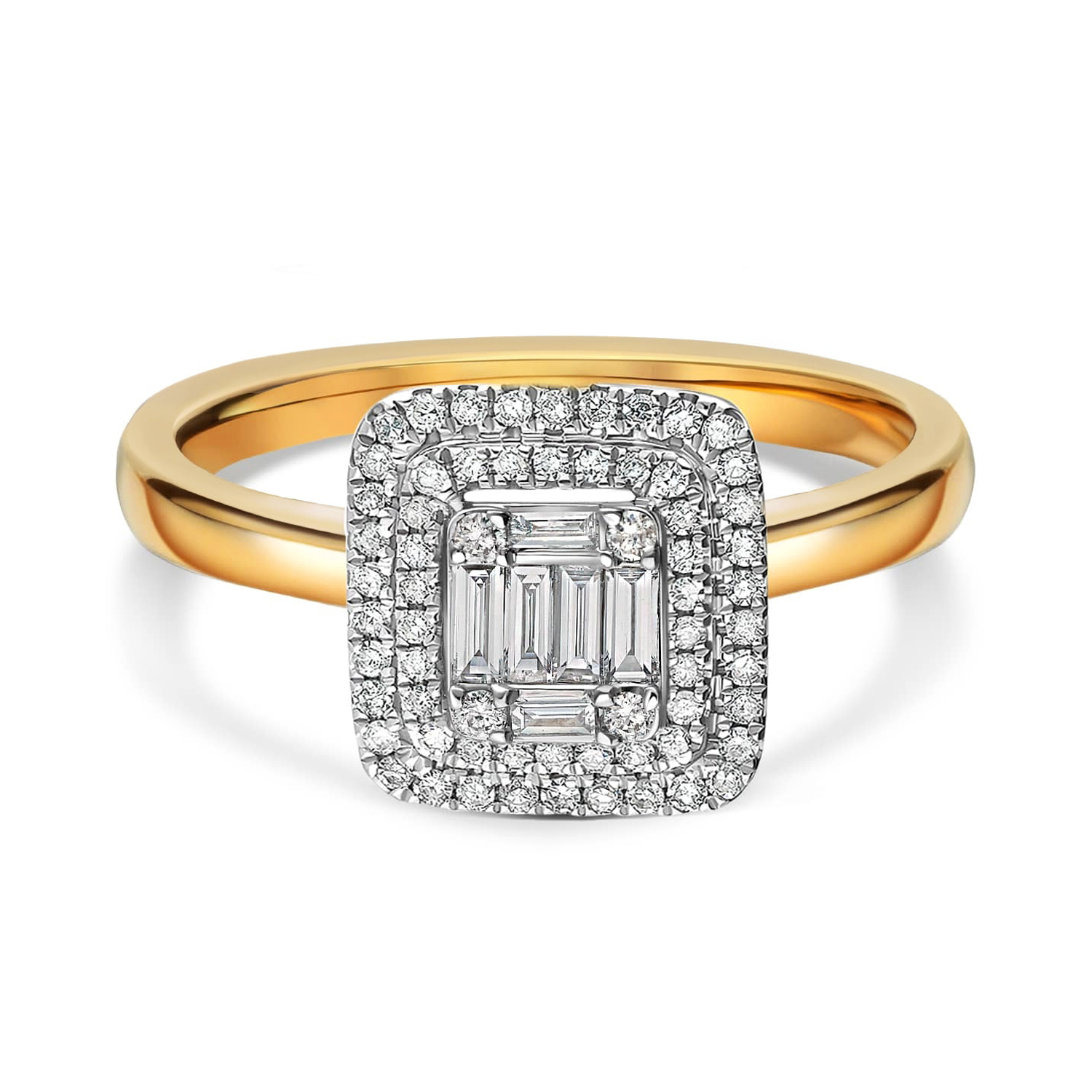 Zachwycający pierścionek złoty z brylantami