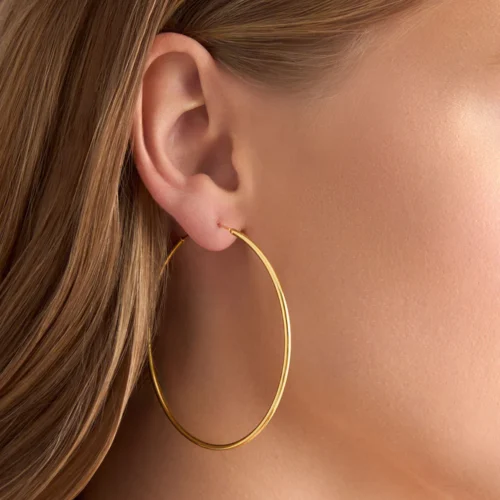 Kolczyki srebrne pozłacane - koła