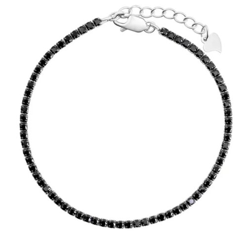 Bransoleta srebrna z czarnymi cyrkoniami