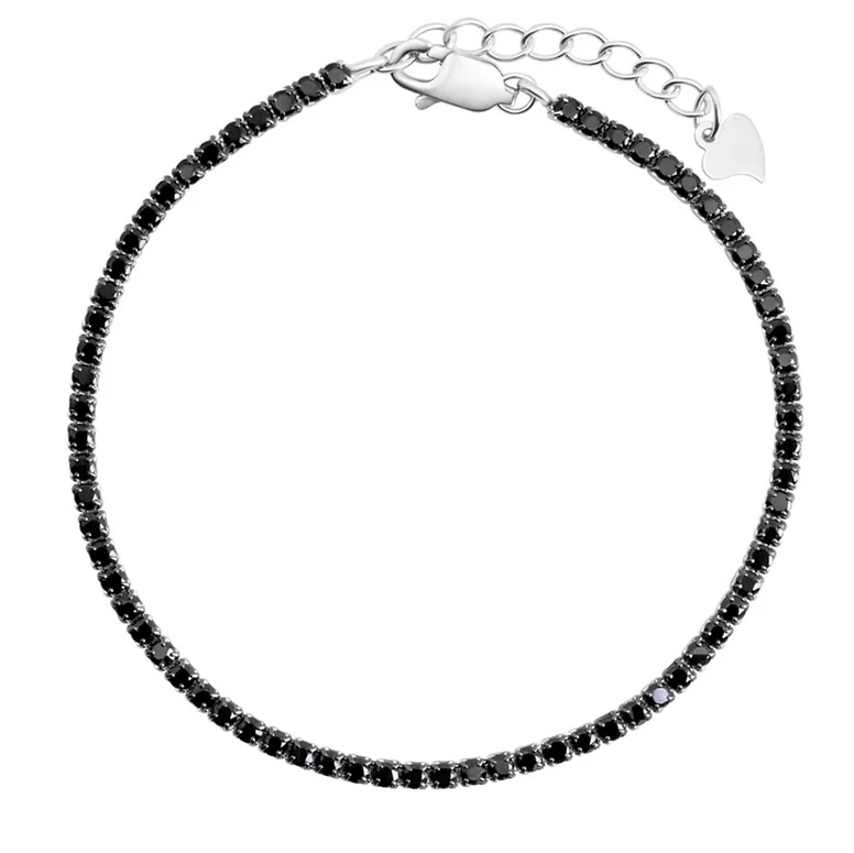 Bransoleta srebrna z czarnymi cyrkoniami
