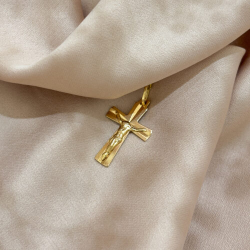 Zawieszka złota w kształcie krzyża