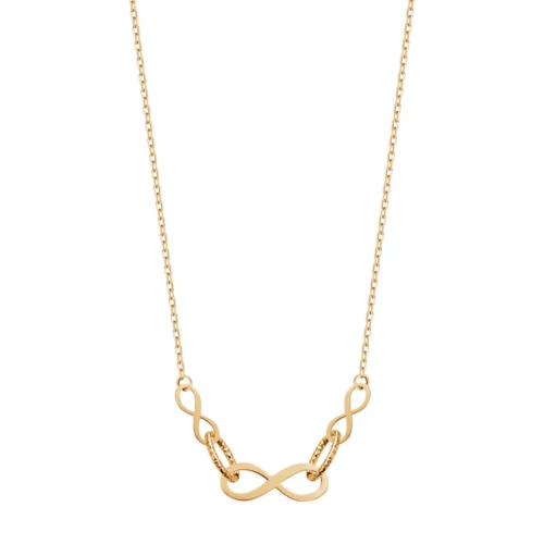 Złoty naszyjnik celebrytka z motywem nieskończoności