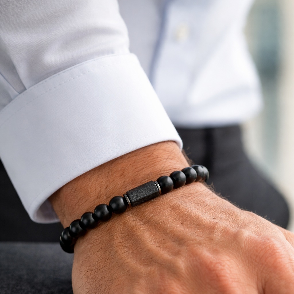 Bransoletka męska z turmalinem