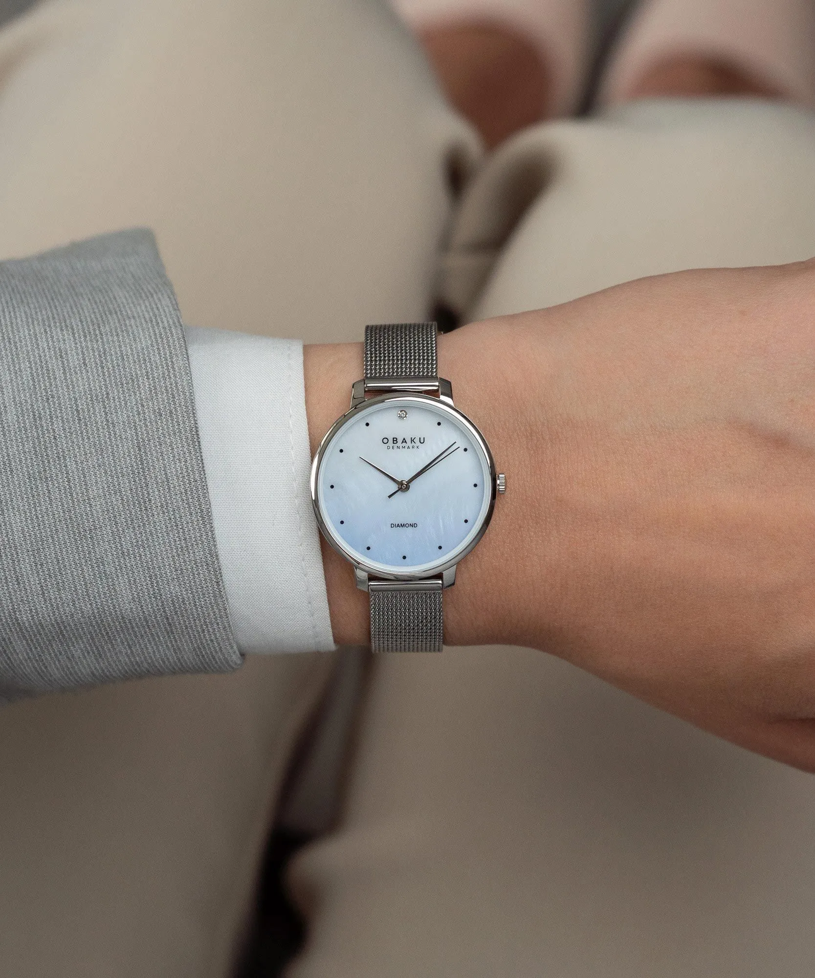 Elegancki damski zegarek Obaku V320LXCZMC-DM